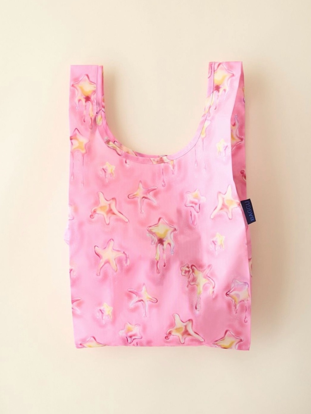 BAGGU Patterned Baby Baggu Reusable
Tote Bag Pink Dancing Star Pattern NWT